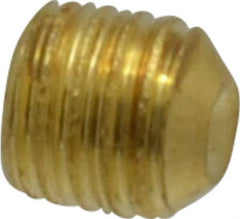 Value Collection - #10-32 UNF, 3/16" OAL, Cup Point Set Screw - Brass, 3/32" Key - Eagle Tool & Supply