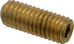 Value Collection - #10-32 UNF, 1/2" OAL, Cup Point Set Screw - Brass, 3/32" Key - Eagle Tool & Supply