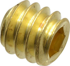 Value Collection - 1/4-20 UNC, 1/4" OAL, Cup Point Set Screw - Brass, 1/8" Key - Eagle Tool & Supply