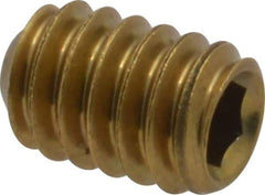 Value Collection - 1/4-20 UNC, 3/8" OAL, Cup Point Set Screw - Brass, 1/8" Key - Eagle Tool & Supply