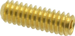 Value Collection - 1/4-20 UNC, 3/4" OAL, Cup Point Set Screw - Brass, 1/8" Key - Eagle Tool & Supply