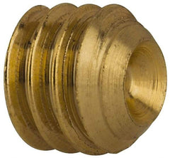 Value Collection - 5/16-18 UNC, 1/4" OAL, Cup Point Set Screw - Brass, 5/32" Key - Eagle Tool & Supply