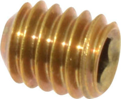 Value Collection - 5/16-18 UNC, 3/8" OAL, Cup Point Set Screw - Brass, 5/32" Key - Eagle Tool & Supply