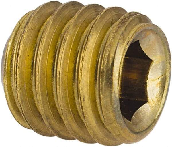 Value Collection - 3/8-16 UNC, 3/8" OAL, Cup Point Set Screw - Brass, 3/16" Key - Eagle Tool & Supply