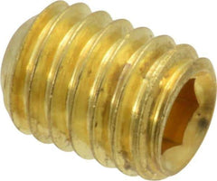 Value Collection - 3/8-16 UNC, 1/2" OAL, Cup Point Set Screw - Brass, 3/16" Key - Eagle Tool & Supply