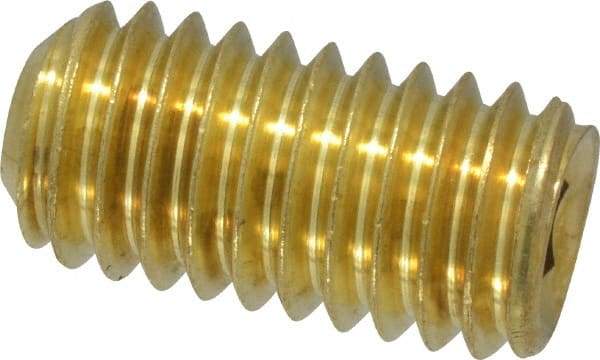 Value Collection - 3/8-16 UNC, 3/4" OAL, Cup Point Set Screw - Brass, 3/16" Key - Eagle Tool & Supply
