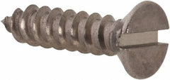 Value Collection - #4, 1/2" OAL, Slotted Drive, Flat Head Wood Screw - Stainless Steel, Grade 18-8 - Eagle Tool & Supply