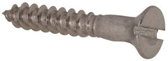 Value Collection - #4, 3/4" OAL, Slotted Drive, Flat Head Wood Screw - Stainless Steel, Grade 18-8 - Eagle Tool & Supply