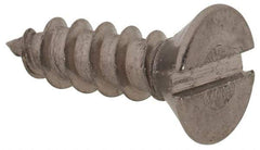 Value Collection - #6, 1/2" OAL, Slotted Drive, Flat Head Wood Screw - Stainless Steel, Grade 18-8 - Eagle Tool & Supply