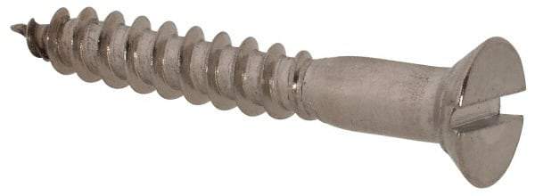 Value Collection - #6, 1" OAL, Slotted Drive, Flat Head Wood Screw - Stainless Steel, Grade 18-8 - Eagle Tool & Supply