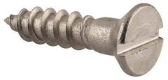 Value Collection - #8, 3/4" OAL, Slotted Drive, Flat Head Wood Screw - Stainless Steel, Grade 18-8 - Eagle Tool & Supply