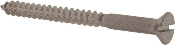 Value Collection - #8, 2" OAL, Slotted Drive, Flat Head Wood Screw - Stainless Steel, Grade 18-8 - Eagle Tool & Supply
