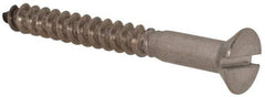 Value Collection - #10, 1-3/4" OAL, Slotted Drive, Flat Head Wood Screw - Stainless Steel, Grade 18-8 - Eagle Tool & Supply