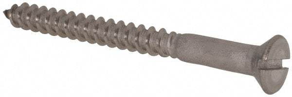 Value Collection - #12, 2-1/2" OAL, Slotted Drive, Flat Head Wood Screw - Stainless Steel, Grade 18-8 - Eagle Tool & Supply