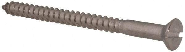 Value Collection - #12, 3" OAL, Slotted Drive, Flat Head Wood Screw - Stainless Steel, Grade 18-8 - Eagle Tool & Supply