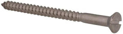 Value Collection - #12, 3" OAL, Slotted Drive, Flat Head Wood Screw - Stainless Steel, Grade 18-8 - Eagle Tool & Supply