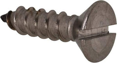 Value Collection - #14, 1" OAL, Slotted Drive, Flat Head Wood Screw - Stainless Steel, Grade 18-8 - Eagle Tool & Supply