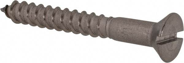 Value Collection - #14, 2" OAL, Slotted Drive, Flat Head Wood Screw - Stainless Steel, Grade 18-8 - Eagle Tool & Supply