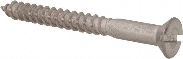 Value Collection - #14, 2-1/2" OAL, Slotted Drive, Flat Head Wood Screw - Stainless Steel, Grade 18-8 - Eagle Tool & Supply