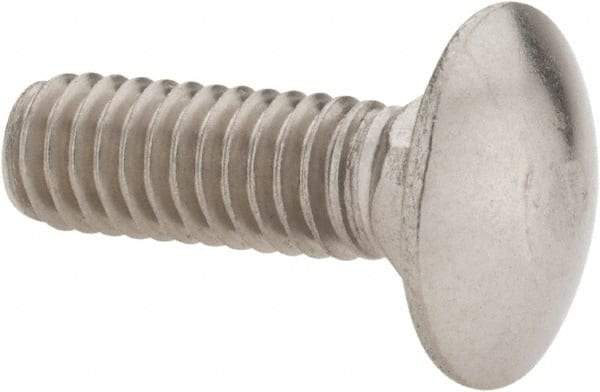 Value Collection - 5/16-18 UNC 1" Length Under Head, Standard Square Neck, Carriage Bolt - 18-8 Stainless Steel, Uncoated - Eagle Tool & Supply