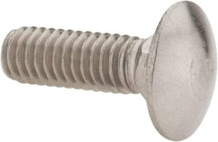Value Collection - 5/16-18 UNC 1" Length Under Head, Standard Square Neck, Carriage Bolt - 18-8 Stainless Steel, Uncoated - Eagle Tool & Supply