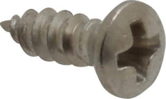 Value Collection - #4 Oval Head Phillips Sheet Metal Screw - Stainless Steel, 3/8" OAL, Grade 18-8 - Eagle Tool & Supply
