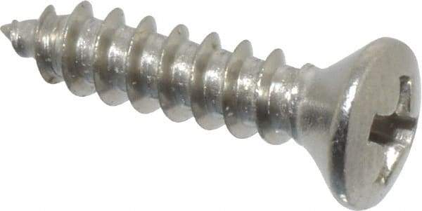 Value Collection - #4 Oval Head Phillips Sheet Metal Screw - Stainless Steel, 1/2" OAL, Grade 18-8 - Eagle Tool & Supply