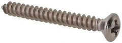 Value Collection - #4 Oval Head Phillips Sheet Metal Screw - Stainless Steel, 1" OAL, Grade 18-8 - Eagle Tool & Supply