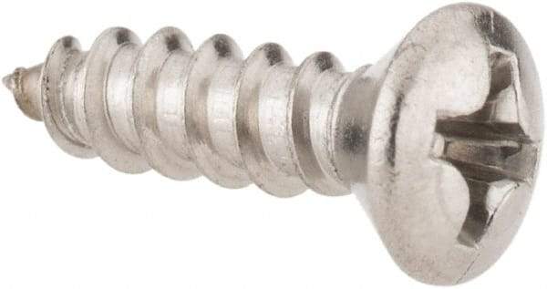 Value Collection - #6 Oval Head Phillips Sheet Metal Screw - Stainless Steel, 1/2" OAL, Grade 18-8 - Eagle Tool & Supply