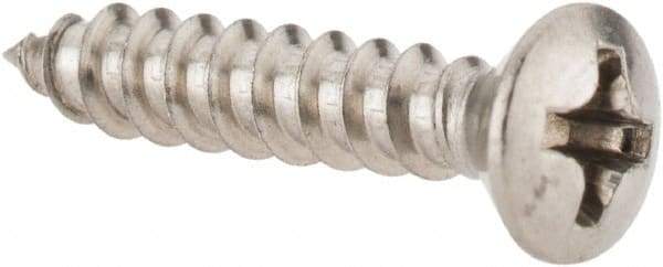 Value Collection - #6 Oval Head Phillips Sheet Metal Screw - Stainless Steel, 3/4" OAL, Grade 18-8 - Eagle Tool & Supply