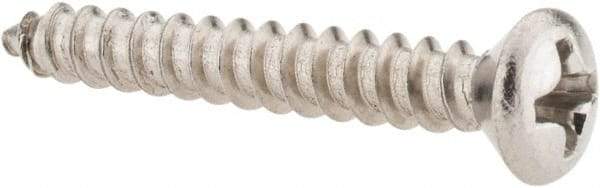 Value Collection - #6 Oval Head Phillips Sheet Metal Screw - Stainless Steel, 1" OAL, Grade 18-8 - Eagle Tool & Supply