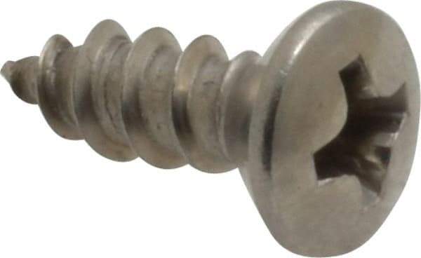 Value Collection - #8 Oval Head Phillips Sheet Metal Screw - Stainless Steel, 1/2" OAL, Grade 18-8 - Eagle Tool & Supply
