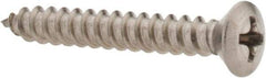 Value Collection - #8 Oval Head Phillips Sheet Metal Screw - Stainless Steel, 1-1/4" OAL, Grade 18-8 - Eagle Tool & Supply