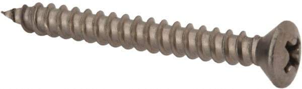 Value Collection - #8 Oval Head Phillips Sheet Metal Screw - Stainless Steel, 1-1/2" OAL, Grade 18-8 - Eagle Tool & Supply