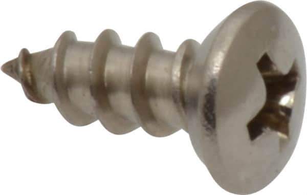 Value Collection - #10 Oval Head Phillips Sheet Metal Screw - Stainless Steel, 1/2" OAL, Grade 18-8 - Eagle Tool & Supply