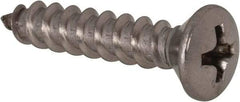 Value Collection - #10 Oval Head Phillips Sheet Metal Screw - Stainless Steel, 1" OAL, Grade 18-8 - Eagle Tool & Supply