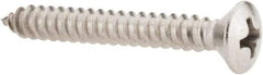 Value Collection - #10 Oval Head Phillips Sheet Metal Screw - Stainless Steel, 1-1/2" OAL, Grade 18-8 - Eagle Tool & Supply