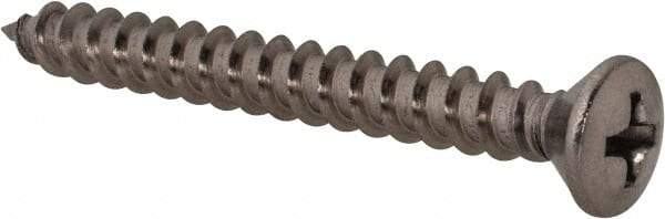Value Collection - #10 Oval Head Phillips Sheet Metal Screw - Stainless Steel, 1-3/4" OAL, Grade 18-8 - Eagle Tool & Supply
