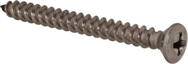 Value Collection - #10 Oval Head Phillips Sheet Metal Screw - Stainless Steel, 2" OAL, Grade 18-8 - Eagle Tool & Supply
