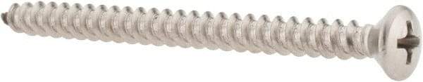 Value Collection - #10 Oval Head Phillips Sheet Metal Screw - Stainless Steel, 2-1/2" OAL, Grade 18-8 - Eagle Tool & Supply
