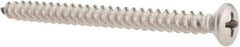 Value Collection - #10 Oval Head Phillips Sheet Metal Screw - Stainless Steel, 2-1/2" OAL, Grade 18-8 - Eagle Tool & Supply