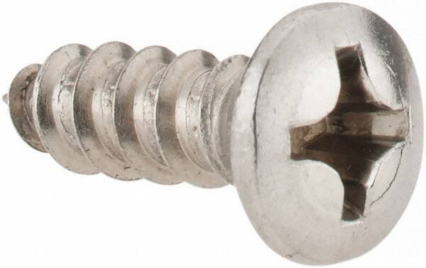 Value Collection - #12 Oval Head Phillips Sheet Metal Screw - Stainless Steel, 3/4" OAL, Grade 18-8 - Eagle Tool & Supply