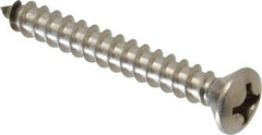 Value Collection - #12 Oval Head Phillips Sheet Metal Screw - Stainless Steel, 1-3/4" OAL, Grade 18-8 - Eagle Tool & Supply