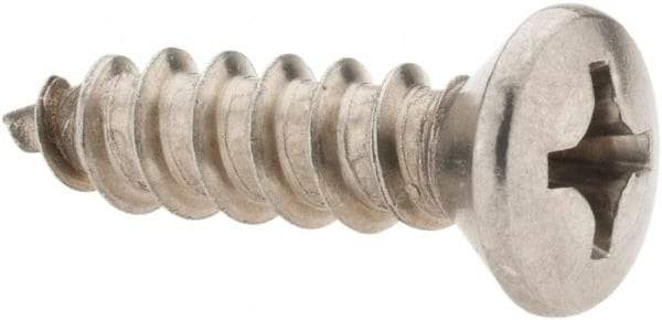 Value Collection - #14 Oval Head Phillips Sheet Metal Screw - Stainless Steel, 1" OAL, Grade 18-8 - Eagle Tool & Supply