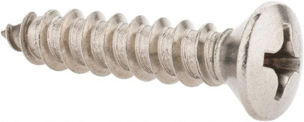 Value Collection - #14 Oval Head Phillips Sheet Metal Screw - Stainless Steel, 1-1/4" OAL, Grade 18-8 - Eagle Tool & Supply