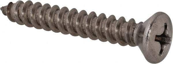 Value Collection - #14 Oval Head Phillips Sheet Metal Screw - Stainless Steel, 1-3/4" OAL, Grade 18-8 - Eagle Tool & Supply