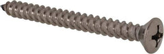 Value Collection - #14 Oval Head Phillips Sheet Metal Screw - Stainless Steel, 2-1/2" OAL, Grade 18-8 - Eagle Tool & Supply