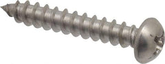 Value Collection - #8 Round Head Phillips Sheet Metal Screw - Stainless Steel, 1" Length Under Head, Grade 18-8 - Eagle Tool & Supply