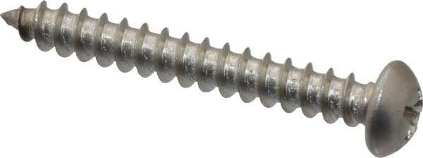 Value Collection - #8 Round Head Phillips Sheet Metal Screw - Stainless Steel, 1-1/4" Length Under Head, Grade 18-8 - Eagle Tool & Supply