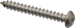 Value Collection - #8 Round Head Phillips Sheet Metal Screw - Stainless Steel, 1-1/4" Length Under Head, Grade 18-8 - Eagle Tool & Supply